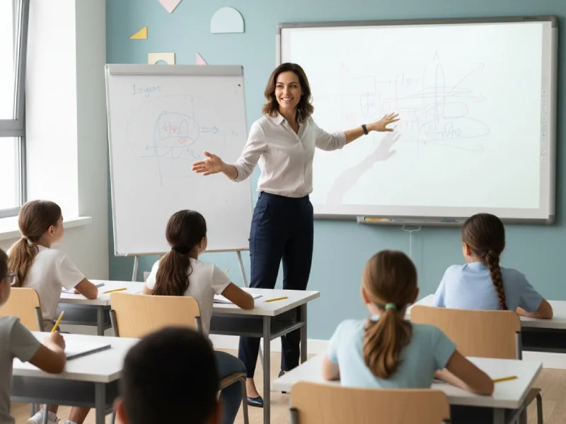 Lehrerin vor einer Schulklasse