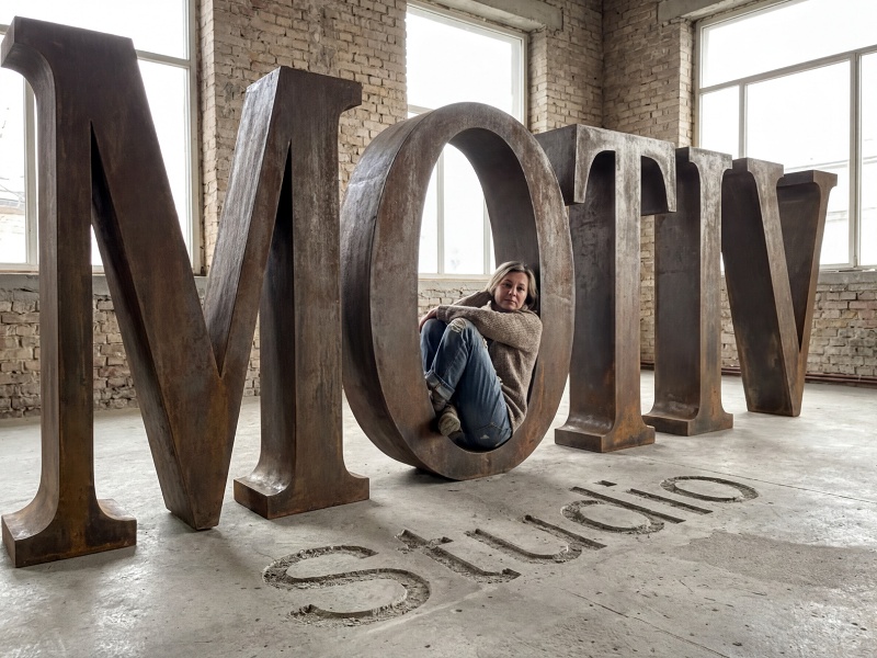 Firmenname als 3D Holzbuchstaben